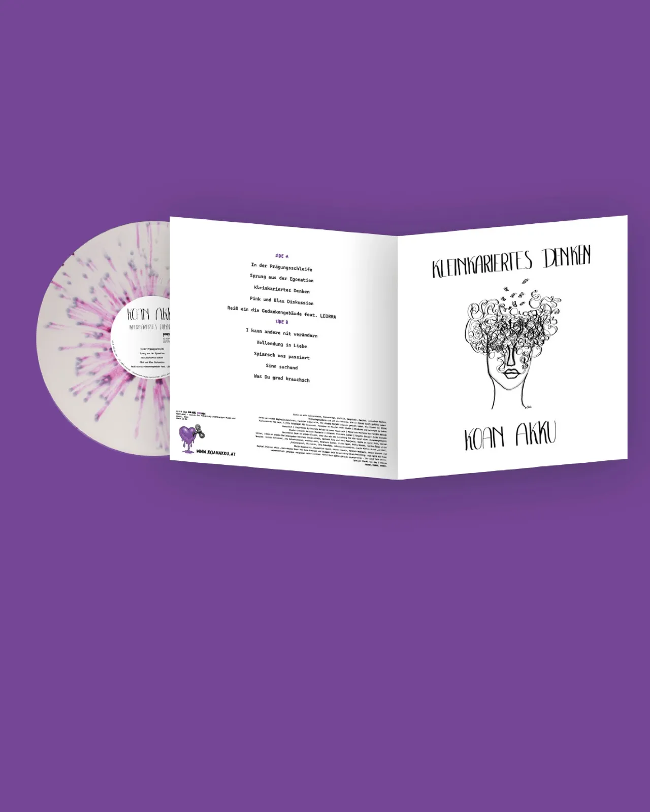 "Kleinkariertes Denken" Vinyl Splattered White Viola - Vorbestellung – Bild 2